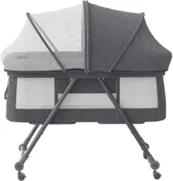 Rustive Baby Bed - Co Sleeper - Opvouwbaar - Grab-And-Go Reiswieg - Schommelfunctie - Op Wielen - Incl. Matras - Grijs Comfort
