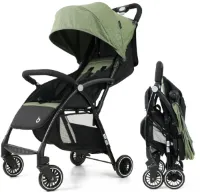 Rustive Kinderwagen - Draagbare Wandelwagen - Opvouwbaar - Multifunctioneel - Lichtgewicht - Voor Pasgeboren Baby - Groen