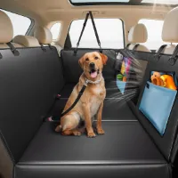 S&Dshopline® Hondendeken voor auto achterbank hondenstoelhoes met harde onderkant incl. zijbescherming en kijkvenster verbreed waterdicht en krasbestendig in SUV en kleine vrachtwagens