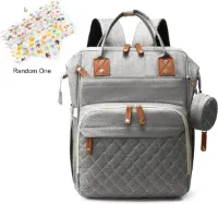 S&E Luiertas Rugzak – Grote Unisex Baby Tas met Verschoonmatje, 16 Vakken en Fopspeendoosje - Grijs