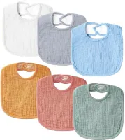 SLOSH Baby Slabbetjes voor pasgeborenen, waterdichte en absorberende baby Slabbetjes voor pasgeborenen, unisex set met drukknopen (neutraal)