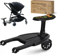 Qubis Meerijdplankje Universeel - Eenwieler - Meerijdplankje met Zitje - Meerijd Plankje voor Kinderwagen - Buggy Board