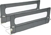 Safetots Dubbelzijdige Bedhek Assortiment, Grijs, 100cm Breed x 40cm Hoog, Peuter Bedhek voor Veiligheid, Veilig Kinder Bedhek, Bedhek voor elke zijde van het bed