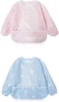 Set van 2 Waterdichte Baby Slabbetjes met Lange Mouwen voor Peuters