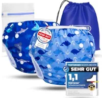 Set van 2 herbruikbare zwemluiers voor baby