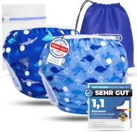 Set van 2 herbruikbare zwemluiers voor baby