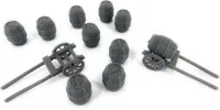 Set van 2 wagens en 10 vaten - Fantasy-scenografie voor Wargames - 28 mm - 32 mm