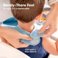 Set van 3 Waterdichte Baby Slabbetjes met Kruimelopvang en Verstelbare Sluiting voor Eten