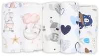 Set van 5 flanellen luiers van 100% katoen - 80 x 80 cm - Uniseks spuugdoeken voor baby