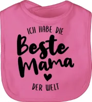 Shirtracer Baby Slabbetje - Ik heb de beste moeder ter wereld - Unisize - Roze - favoriete slab van mama slabbetje van mama Moederdag cadeau mama Moederdag Moederdag mama mama