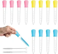 Siliconen Pipetten - Voedselveilig - Set van 12 - Roze, Geel, Blauw