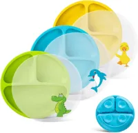 Siliconen kinderbord met zuignap en deksels, BPA-vrij babybord voor baby