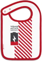 Slabbetje Baby Racer Loading racebestuurderspak wit/rood - 2 stuks
