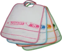 Grote badstof slabbetjes met elastiek om te borduren - 100% katoen - Made in Italië - 29 x 35 cm - 6 stuks