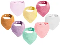 Slabbetjes voor pasgeborenen, slabbetjes voor meisjes, unisex, met drukknoopsluiting (roze)
