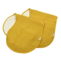 Smikkels - Baby spuugdoek, schouderdoek, Set van 2 stuks - Geel - Dik en zacht van biologisch katoen - hydrofiel met badstof