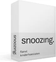 Snoozing - Flanel - Kinderhoeslaken - Junior - 70x140/150 cm - Wit