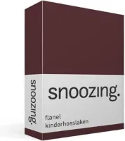 Snoozing - Flanel - Kinderhoeslaken - Ledikant - 60x120 cm - Aubergine
