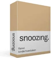 Snoozing - Flanel - Kinderhoeslaken - Wiegje - 40x80 cm - Camel