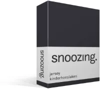 Snoozing Katoen - Kinderhoeslaken - Ledikant - 60x120 cm - Antraciet