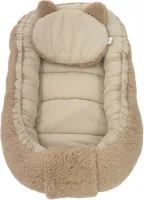 Soosie - Baby Nestje - Babynestje - Zacht en Veilig - Bruin Teddy Katoen en Bruin Katoen