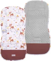 Springos Inlegkussen - Kinderwagenmatras - Kinderwagen Accessoires - Katoen - Polyester - Dieren - Veelkleurig - 37 x 78 cm