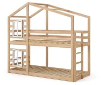 Stapelbed voor Kinderen 90x200 cm – Bruin