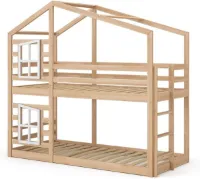 Stapelbed voor Kinderen 90x200 cm – Bruin