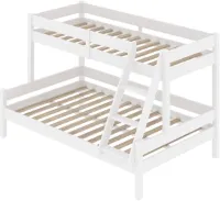 Stapelbed voor Kinderen met Trap, 120x200 / 80x200 cm - Wit