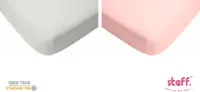 Steff - hoeslaken 70x140 cm - jersey katoen set van 2 wit + roze met kwaliteitslabel OEKO-Tex standard 100