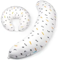 Stevig C-vormig zwangerschapskussen voor zijslapers - ergonomisch lichaamskussen met koelende katoenen kussensloop