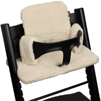 Stoelverkleiner TrippTrapp - Geschikt voor Stokke Tripp Trapp Kussenset - Kinderstoel Verkleiner - Perfecte Pasvorm - Teddy Katoen en Extra Dik - Teddy Ecru