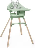 Stokke Clikk Kinderstoel, Clover Green - Alles-in-één kinderstoel met dienblad + harnas - Licht, duurzaam, fijn voor onderweg - Geschikt voor 6-36 maanden of maximaal 15 kg