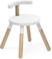 Stokke MuTable stoel, Wit - 2023 herontwerp - verstelbare zithoogte en afneembare rugleuning - gemaakt van beukenhout - voor kinderen van 1,5 tot 8 jaar