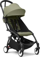 Stokke YOYO3 kinderwagen vanaf 6 maanden - Inclusief zwart frame / Olive zitkussen + luifel - In een handomdraai in- en uitklapbaar - Licht en compact - Compatibel met handbagage