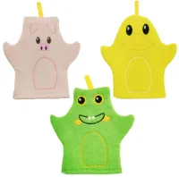 TRANKIELO® - 3 Stuks Baby Bad Washandjes – Zachte Katoenen Mitt Handschoenen – Kinderen