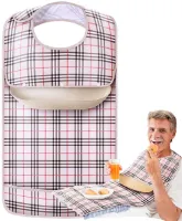 TRANKIELO® – Kwalitatief Volwassenenslab – Waterdicht Slabbetje met Afneembare Kruimelvanger – Ideaal voor Ouderen en Gehandicapten – Praktisch en Duurzaam Ontwerp