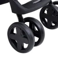 The Living Store Kinderwagen 2-in-1 - Lichtgrijs/Zwart - Verstelbare rugleuning - UV-bescherming - 78.5 x 49 x 102 cm - Staal/Linnen