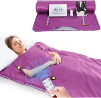 Thuys – Professionele Infrarood Deken – Tot 80° – 180 x 80cm – Afstandsbediening – Infraroodtherapie – Fibromyalgie – Warmte Deken – Pijnverlichting – Sauna Deken – Lila