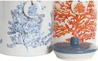 Tin DKD Home Decor Blauw Koraal Fuchsia Wit Dolomite (2 Stuks) (15 x 15 x 22 cm)