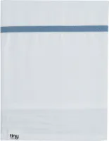 Tiny Wonder Ledikant Laken 100% Geweven Katoen Wit met Blauwe Bies 120x150cm