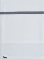 Tiny Wonder Wieg Laken 100% Geweven Katoen Wit met Grijze Bies 80x100cm