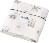 Tjokiki Swaddle - multidoek XL - hydrofiel katoen - Pussycat panter - offwhite/taupe - 120x120 cm