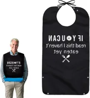 Trankielo - Grappige slab voor volwassenen - Waterdichte verstelbare slab voor senioren - eetslab voor volwassenen - zwart - one size