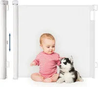 Traphekje uitschuifbaar 0-180cm, extra breed babyhekje, bediening met één hand, deurhekje voor baby