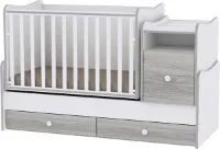 Trend Plus Lorelli combi ledikant 5 in 1 met schommel funtie - babykamer white / artwood