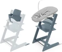 Tripp Trapp Stoel Met Newborn Set En Babyset Fjord Blue - Ergonomisch Verstelbaar Design - Groeit Mee - Inclusief 5-Puntsgordel En Rugleuning