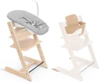 Tripp Trapp Stoel - Natuurlijk - Inclusief Babyset En Newborn Set - Grijs - Ergonomische Meegroeiende Kinderstoel