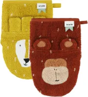 Trixie - Washandje 2-pack - Washandjes - Lion Monkey