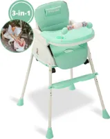 Twinky® Kinderstoel – 2-in-1 Kinderwagen Set – Mint-Groen – Inklapbare Eetstoel & Baby Wagentje en Babystoel Voor Aan Tafel  –  Kinderzetel, Peuterstoeltje en Meegroeistoel  in 1